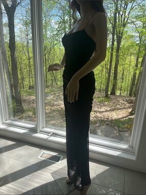 Zara Black Spaghetti-Strap Maxi Dress